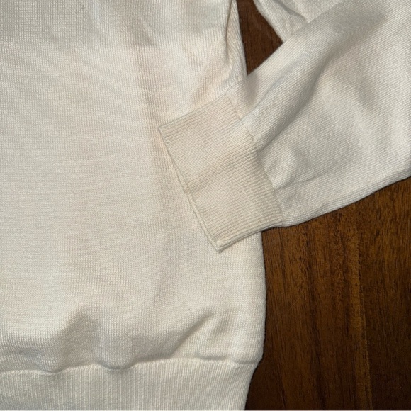 Michael Kors Cardigan Sweater Gold Sequin Cream Cotton Lined Zip Front S / P - Picture 3 of 11